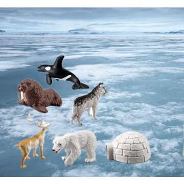 NatureMan Mini Arctic Animals Set 10PCS for Kids