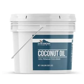 Earthborn Elements Coconut Oil (1 Gallon), Non-Hydrogenated, Food Grade, Always Pure