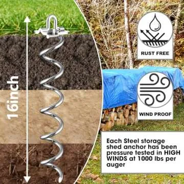 Eurmax USA Heavy Duty Spiral Stakes Kit for Outdoors