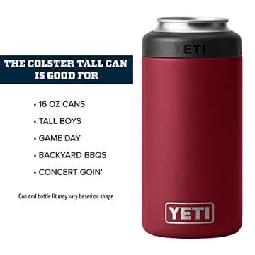 YETI Rambler 16 oz. Colster Tall Can Insulator for Tallboys & 16 oz. Cans, Harvest Red