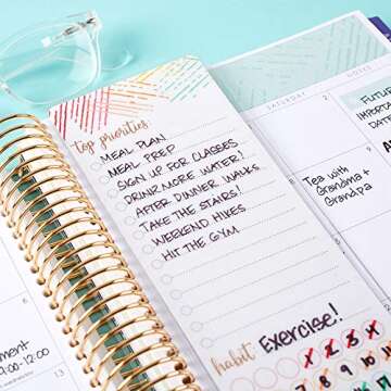 Erin Condren Designer Accessories Snap - in Wet Erase Dashboard for to Do Lists, Features a Woven Wonder Design Theme. Laminated Reusable Whiteboard for Dry and Wet Erase Markers