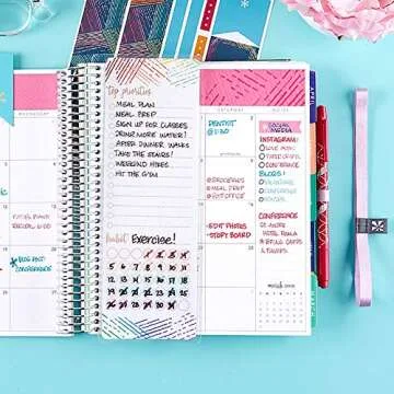 Erin Condren Designer Accessories Snap - in Wet Erase Dashboard for to Do Lists, Features a Woven Wonder Design Theme. Laminated Reusable Whiteboard for Dry and Wet Erase Markers