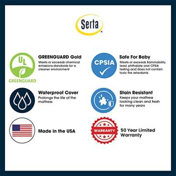 Serta Tranquility Eco Firm 2-Stage Crib Mattress - Safe & Smart