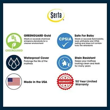 Serta Tranquility Eco Firm 2-Stage Crib Mattress - Safe & Smart