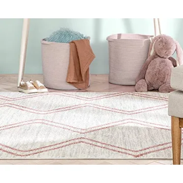 Well Woven Merri Pink Ivory Rug 5x7 - Perfect for Kids
