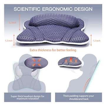 CielClair Bath Pillow - Ergonomic Spa Headrest for Ultimate Comfort