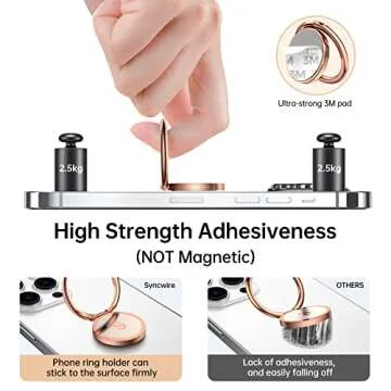 Syncwire Phone Ring Holder - 360° Rotation & Grip