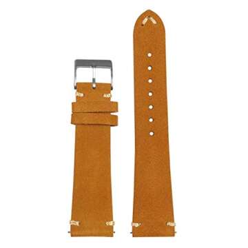 StrapsCo Premium Tan Suede Quick Release Watch Band - 20mm