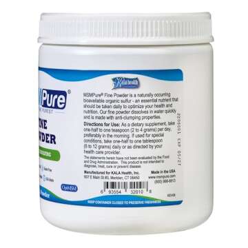 KALA HEALTH MSMPure Fine MSM Powder Crystals – Organic Sulfur for Joint Flexibility, Skin Appearan...