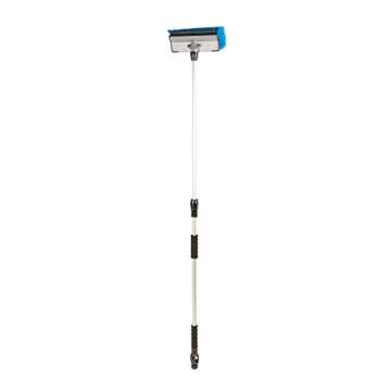Camco RV Flow-Through Wash Brush | Features an Adjustable Handle, a Standard Garden Hose Connection, and an On/Off Button to Control Water Flow (43633)