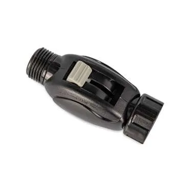 Camco RV Flow-Through Wash Brush | Features an Adjustable Handle, a Standard Garden Hose Connection, and an On/Off Button to Control Water Flow (43633)