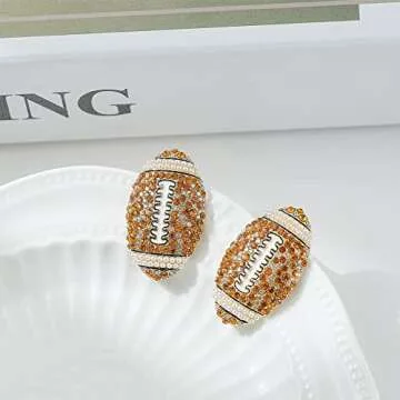 LILIE&WHITE Cute Football Stud Earrings For Women Football Jewelry For Moms Sport Game Earrings Jewelry Gift