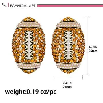 LILIE&WHITE Cute Football Stud Earrings For Women Football Jewelry For Moms Sport Game Earrings Jewelry Gift