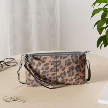 Befen Women's Leather Wristlet Mini Crossbody Bag, Small Shoulder Bag Clutch Purse with Card Slots (...