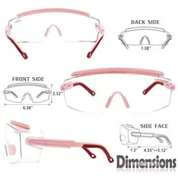 UKNOW Safety Goggles Over Glasses, Anti Fog Safety Glasses with Clear Wraparound Lens, ANSI Z87.1 Protective Eyewear
