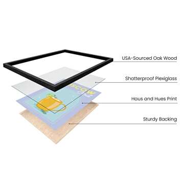 HAUS AND HUES Alcohol Framed Wall Art - Set of 6 Preppy Wall Decor, Framed Posters For Room Aestheti...