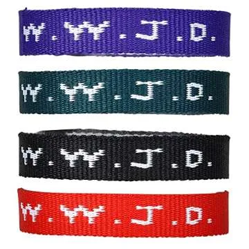Rhode Island Novelty W.W.J.D. Webbing Bracelets, Twelve Per Order