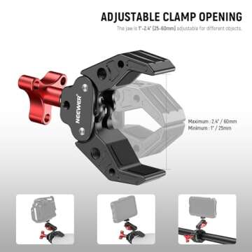 NEEWER Super Clamp with Dual Ballhead Magic Arm, Cold Shoe Mount, 1/4" 3/8" Threads Compatible with ...