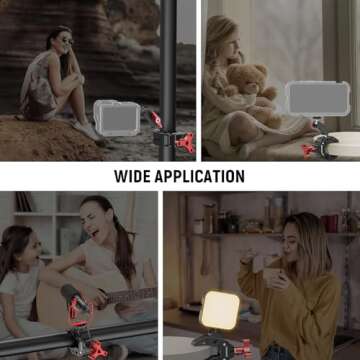 NEEWER Super Clamp with Dual Ballhead Magic Arm, Cold Shoe Mount, 1/4" 3/8" Threads Compatible with SmallRig Accessories, Light Clamp Camera Clamp Max Load 2.2kg Compatible with GoPro Insta360, UA023