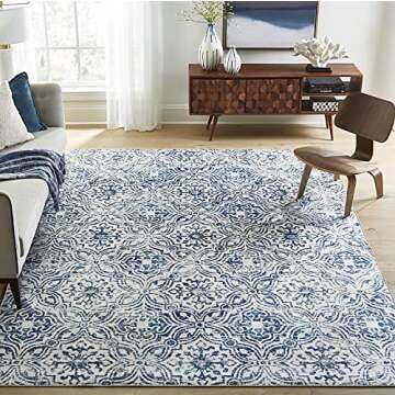 ReaLife Machine Washable Rug - Stain Resistant, Non-Shed - Eco-Friendly, Non-Slip, Family & Pet Friendly - Made from Premium Recycled Fibers - Mosaic Tile - Blue, 4' x 6'