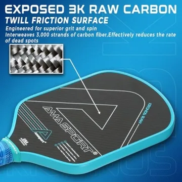 AMA Sport Kronos Raw Carbon Paddle - Top Performance Pickleball
