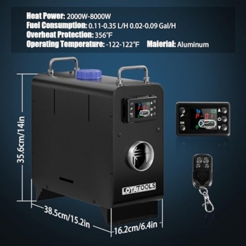 8KW Diesel Heater, 12V Diesel Air Heater All in One，Portable Diesel Parking Heater with LCD Screen, Fast Heating and Low Noise for Car, Truck, Boat, Van and Indoors (Tall, 8kw)