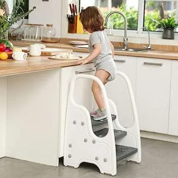 Toddler Step Stool for Bathroom Sink,Adjustable 3 Step Stool for Kids,Kitchen Standing Tower,Childre...
