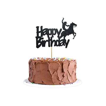 Cowboy Glittery Happy Birthday Cake Topper for Kids