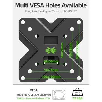 USX MOUNT Small TV Wall Mount Monitor Bracket | Swivel and Tilt for 10-26 inch TVs and Monitors