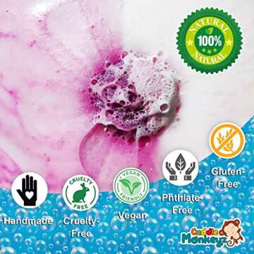 Cuddle Monkeyz Little Dreamers Spa Kit with Bath Bomb for Kids with A Surprise Toy and Fox Eye Mask (Little Dreamers Bath Bombs)