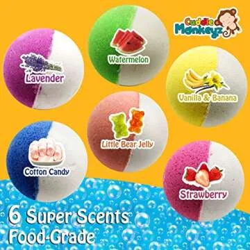 Cuddle Monkeyz Little Dreamers Spa Kit with Bath Bomb for Kids with A Surprise Toy and Fox Eye Mask (Little Dreamers Bath Bombs)