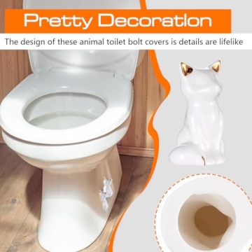 Cute Cat Toilet Bolt Covers - Whimsical Bathroom Decor