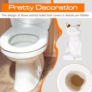 Cute Cat Toilet Bolt Covers - Whimsical Bathroom Decor