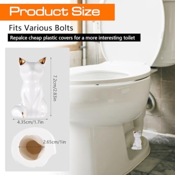 Cute Cat Toilet Bolt Covers - Whimsical Bathroom Decor
