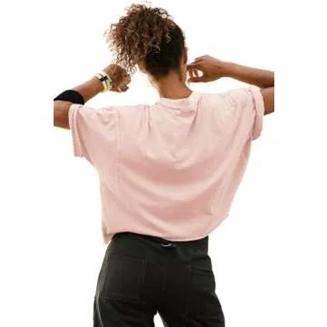 Travel Active Trendy Tops for Women 2023 Cotton Short Sleeve Workout Womens Tthirts Yoga Running Athletic Gym Hiking Shirt Casual Cropped T-Shirt Loose Summer Womens Basic Crop Tops Light Pink M