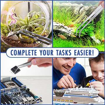 FYBREX Precision 8" Stainless Steel Tweezers for All Uses