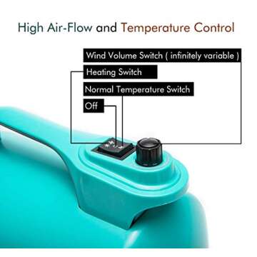 shernbao High Velocity Professional Dog Pet Grooming Hair Drying Force Dryer Blower 5.0HP (Super Cyclone) SHD-2600P (Green)