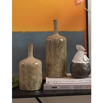 HAUCOZE Ceramic Decorative Vase Modern Decor Statue Table Centerpiece Sculpture Gifts 10.4inch