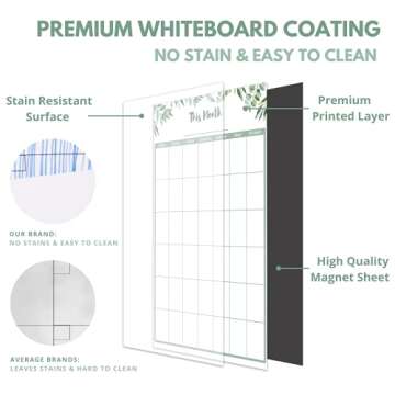 Magnetic Calendar for Refrigerator - Organize Stylishly