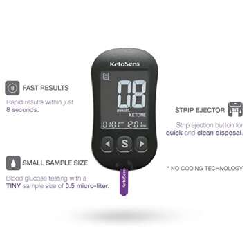 KetoSens Blood Ketone Monitoring Starter Kit: Ideal for Keto Diet with App. Includes 1 Meter, 10 Ket...