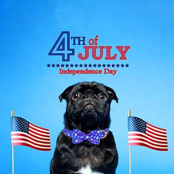 Babole Pet 4th of July Dog Bow Tie Collar - Stylish & Comfortable