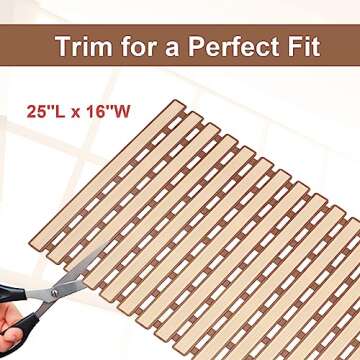 Shower Mat Non Slip with Drain Hole- Anti Slip Bathroom Stall Mat- Brown