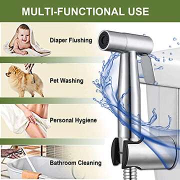 Handheld Bidet Sprayer for Toilet, Stainless Steel Bathroom Personal Hygiene Bidet Sprayer Set, Baby...