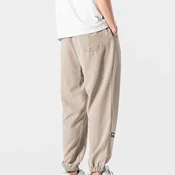 Mens Summer Clothes Baggy Sweatpants for Men 2023 Casual Loose Drawstring Solid Baggy Pants Outdoor Fashion Beam Feet Sweatpants Khaki 6X