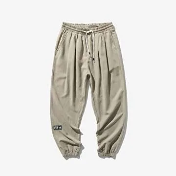 Mens Summer Clothes Baggy Sweatpants for Men 2023 Casual Loose Drawstring Solid Baggy Pants Outdoor Fashion Beam Feet Sweatpants Khaki 6X
