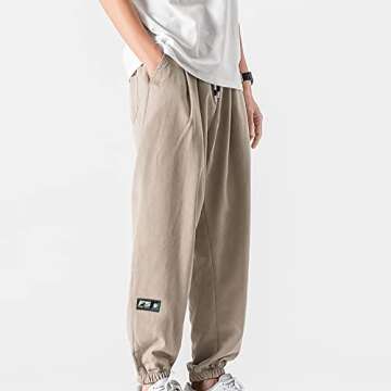 Mens Summer Clothes Baggy Sweatpants for Men 2023 Casual Loose Drawstring Solid Baggy Pants Outdoor Fashion Beam Feet Sweatpants Khaki 6X