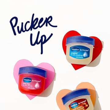 Vaseline Lip Therapy 4-Pack – Mini Lip Balm for Healing Dry Lips, Travel-Size Petroleum Jelly Lip Care, 0.25 Oz Each