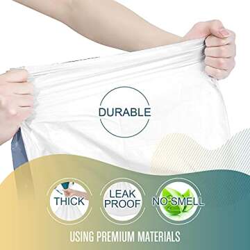 FORID Small Drawstring Trash Bags - 4 Gallon Plastic Garbage Bags 240 Counts White Trash Can Liners ...