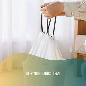 FORID Small Drawstring Trash Bags - 4 Gallon Plastic Garbage Bags 240 Counts White Trash Can Liners 15 Liter for Bathroom Restroom Bedroom Office Toilet - Durable & Thick Trash Bag
