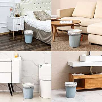 FORID Small Drawstring Trash Bags - 4 Gallon Plastic Garbage Bags 240 Counts White Trash Can Liners 15 Liter for Bathroom Restroom Bedroom Office Toilet - Durable & Thick Trash Bag